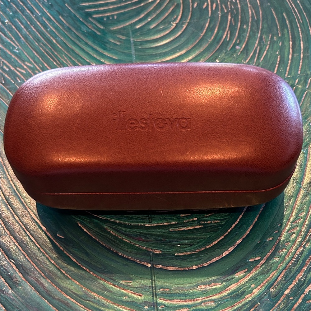 Illesteva Brown Leather Glasses Case